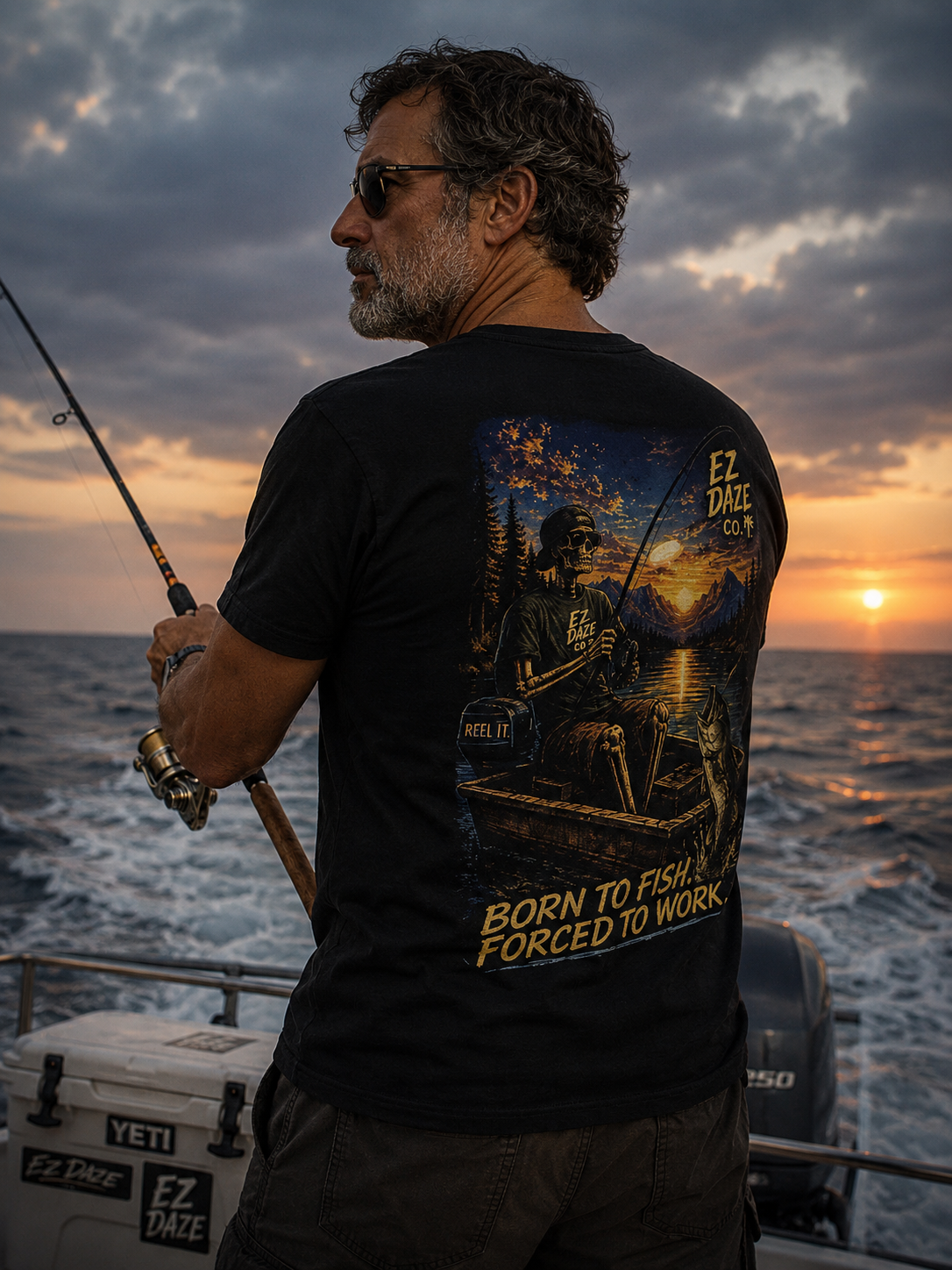 EzDazeCo-Born to Fish Premium T-Shirt